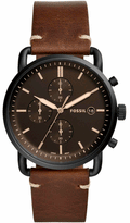 Buy Commuter Black Dial Brown Leather Strap Watch For Men in Pakistan