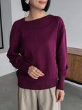 Buy SHEIN FRIFUL Solid Asymmetrical Neck Drop Shoulder Sweater in Pakistan