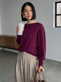 Buy SHEIN FRIFUL Solid Asymmetrical Neck Drop Shoulder Sweater in Pakistan