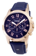 Buy Fossil Men's Quartz Chronograph Blue Leather Strap Blue Dial 44mm Watch FS4835 in Pakistan