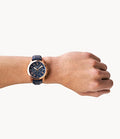 Buy Fossil Men's Quartz Chronograph Blue Leather Strap Blue Dial 44mm Watch FS4835 in Pakistan