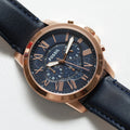 Buy Fossil Men's Quartz Chronograph Blue Leather Strap Blue Dial 44mm Watch FS4835 in Pakistan