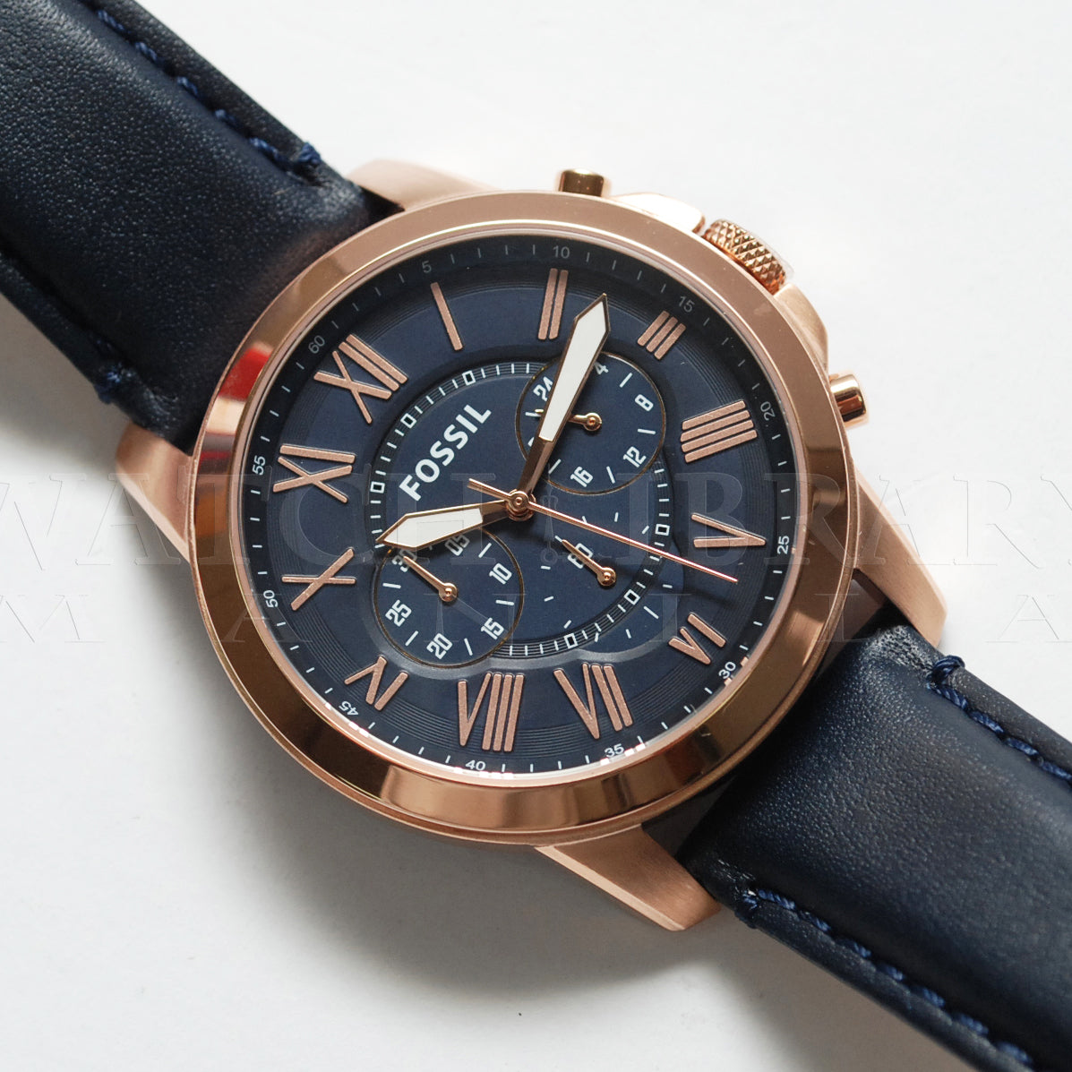 Buy Fossil Men's Quartz Chronograph Blue Leather Strap Blue Dial 44mm Watch FS4835 in Pakistan