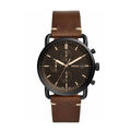 Buy Commuter Black Dial Brown Leather Strap Watch For Men in Pakistan