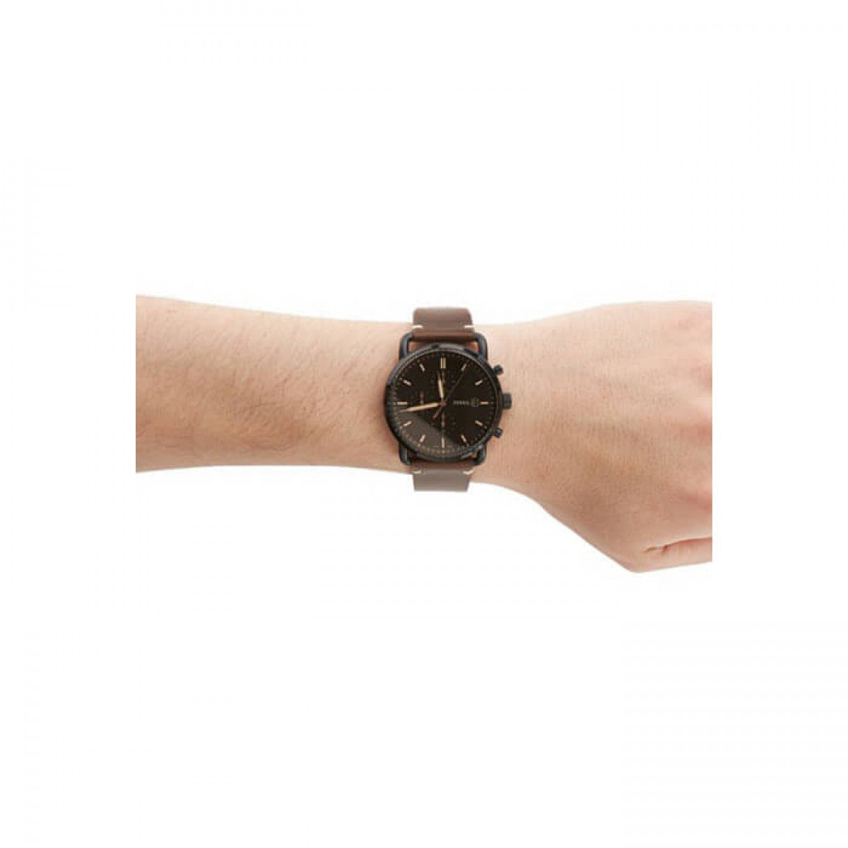 Buy Commuter Black Dial Brown Leather Strap Watch For Men in Pakistan