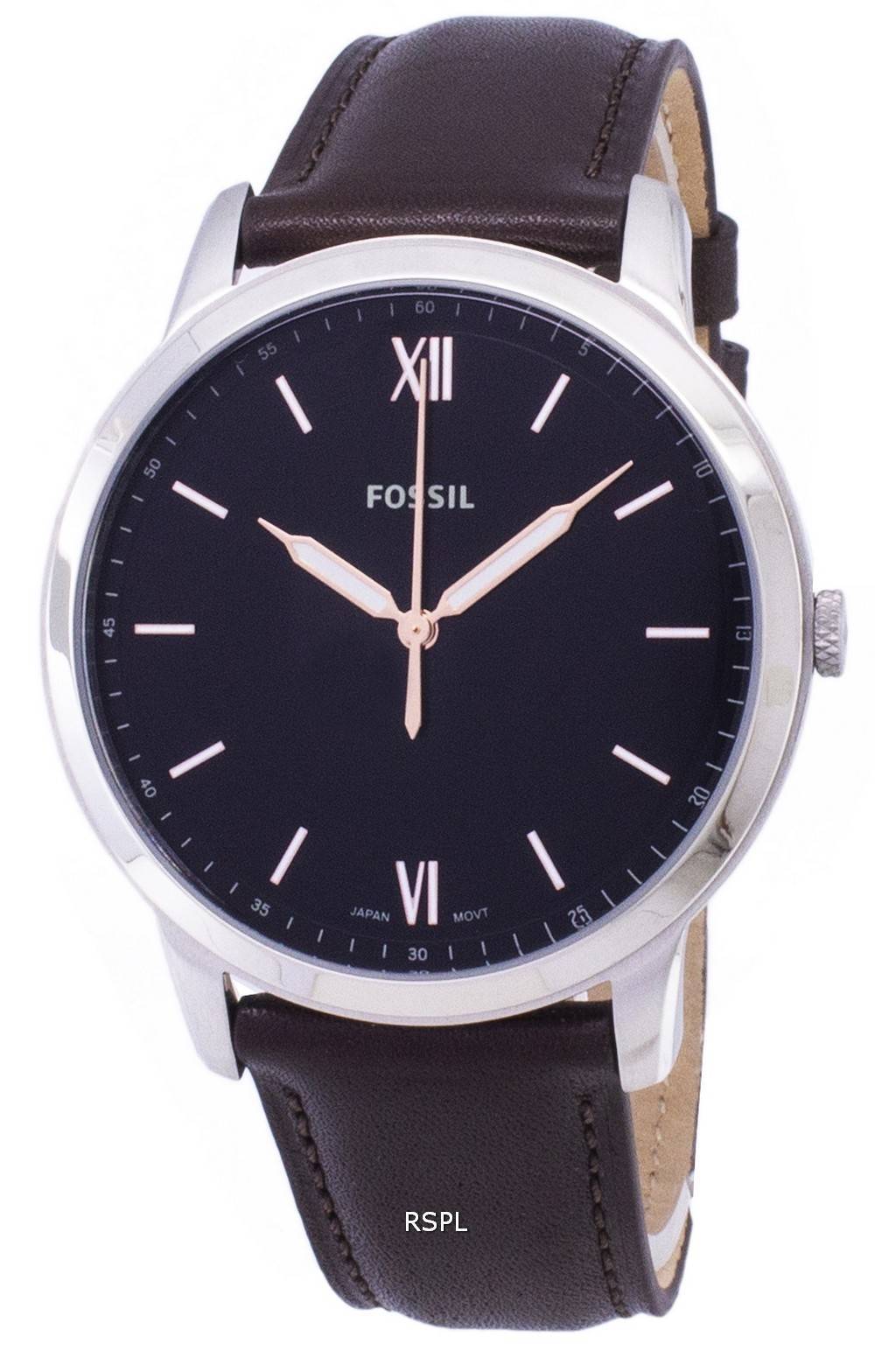 Buy Minimalist Black Dial Brown Leather Strap Watch For Men in Pakistan