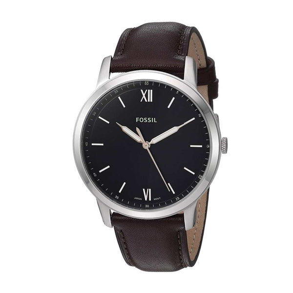 Buy Minimalist Black Dial Brown Leather Strap Watch For Men in Pakistan
