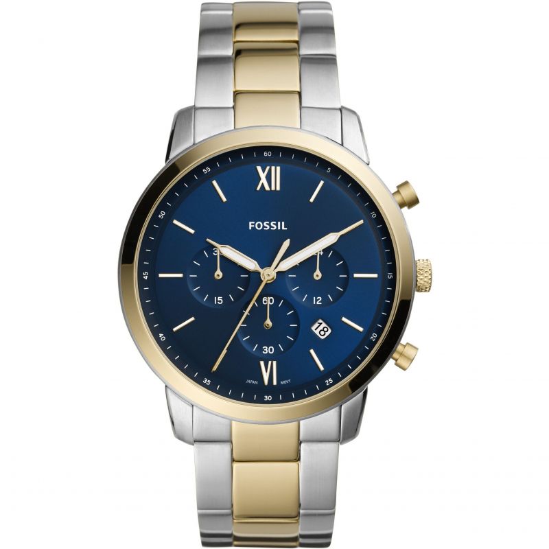 Buy Neutra Chronograph Blue Dial Two Tone Steel Strap Watch For Men in Pakistan