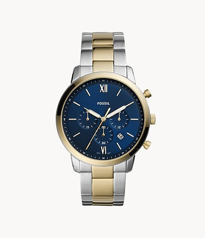 Buy Neutra Chronograph Blue Dial Two Tone Steel Strap Watch For Men in Pakistan