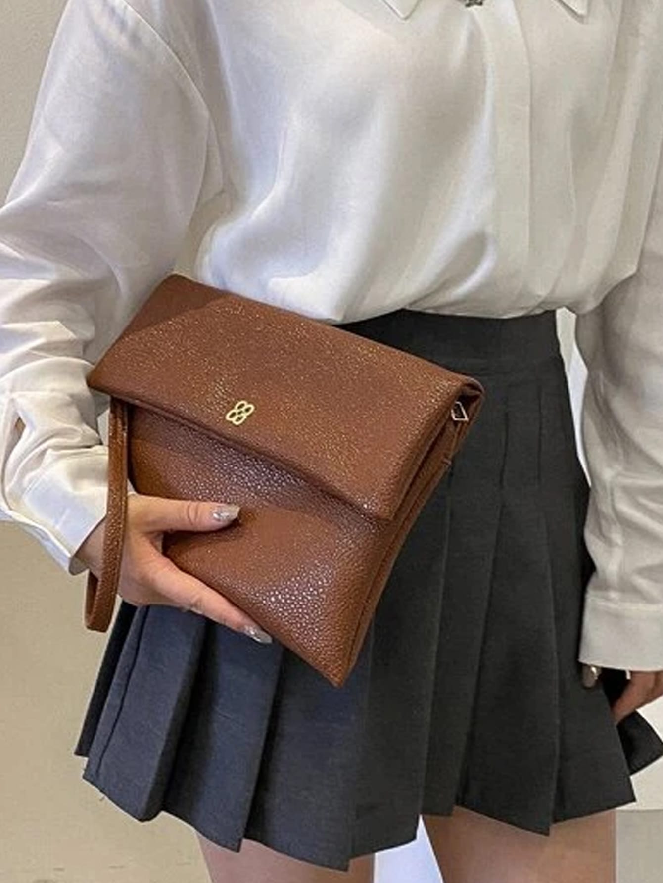 Buy SHEIN Fashionable,Minimalist,Casual,Litchi Embossed Flap Square Bag For Girl, Teen Girls in Pakistan
