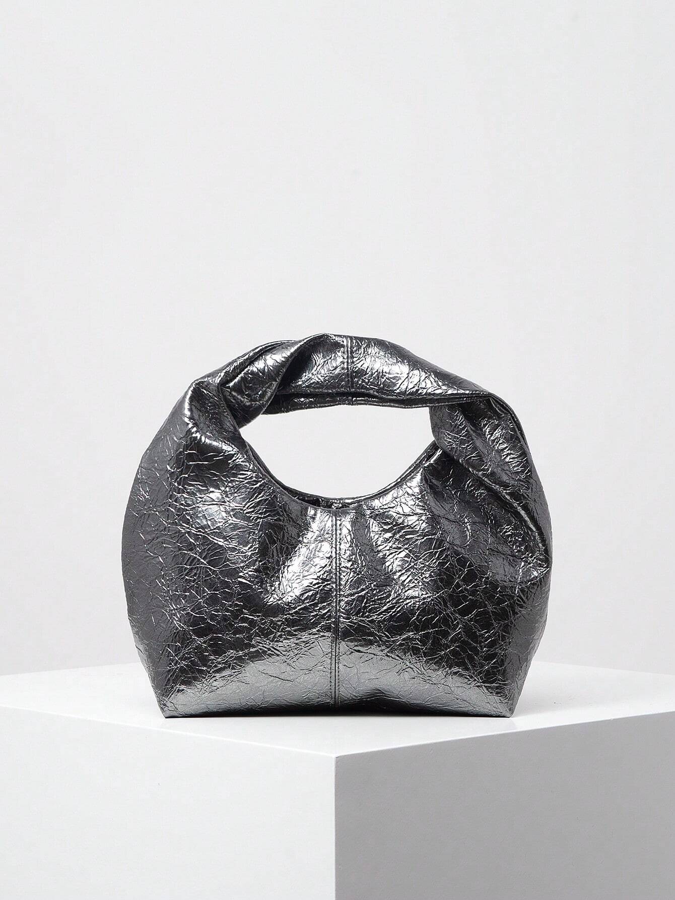 Buy SHEIN Fashionable Asymmetrical Two-Tone Twisted Square Handbag, Concise And Versatile Commuter Bag For Women in Pakistan