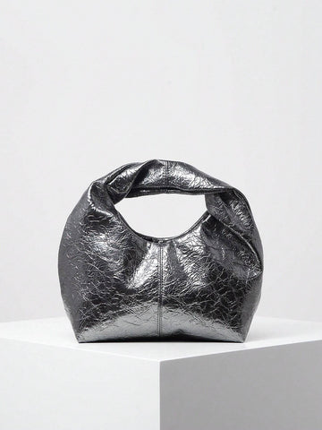 Buy SHEIN Fashionable Asymmetrical Two-Tone Twisted Square Handbag, Concise And Versatile Commuter Bag For Women in Pakistan