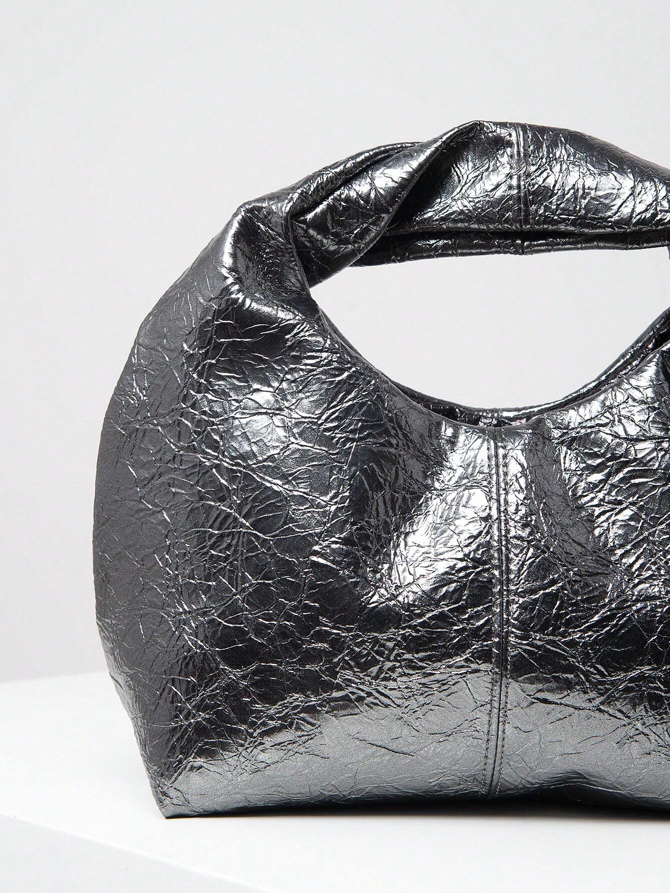 Buy SHEIN Fashionable Asymmetrical Two-Tone Twisted Square Handbag, Concise And Versatile Commuter Bag For Women in Pakistan