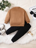 Buy Fashionable Baby Boys' Suede Jacket And Twill Cargo Pants, Suitable For Fall/Winter Outings in Pakistan