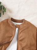 Buy Fashionable Baby Boys' Suede Jacket And Twill Cargo Pants, Suitable For Fall/Winter Outings in Pakistan
