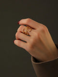 Buy SHEIN Fashionable Minimalist Style Stainless Steel Open Ring, Ins Design in Pakistan