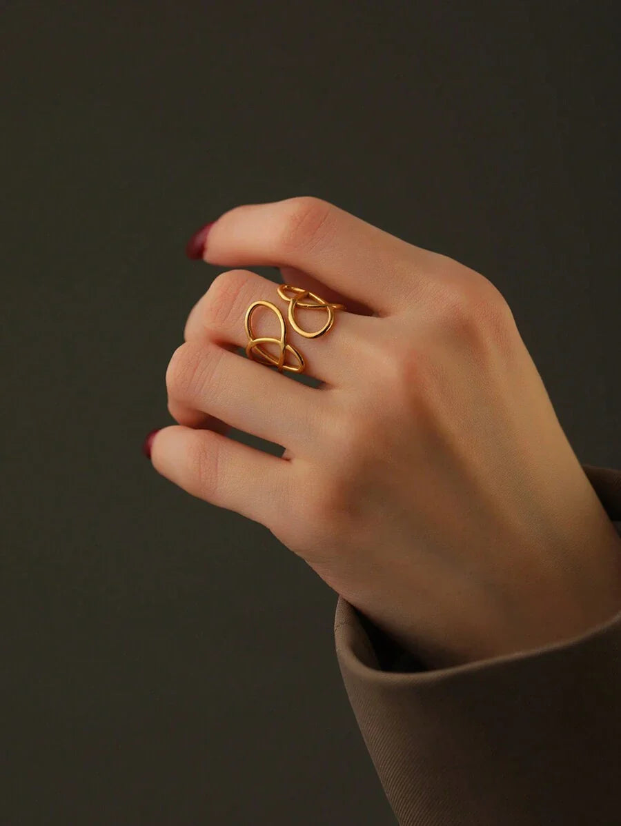 Buy SHEIN Fashionable Minimalist Style Stainless Steel Open Ring, Ins Design in Pakistan