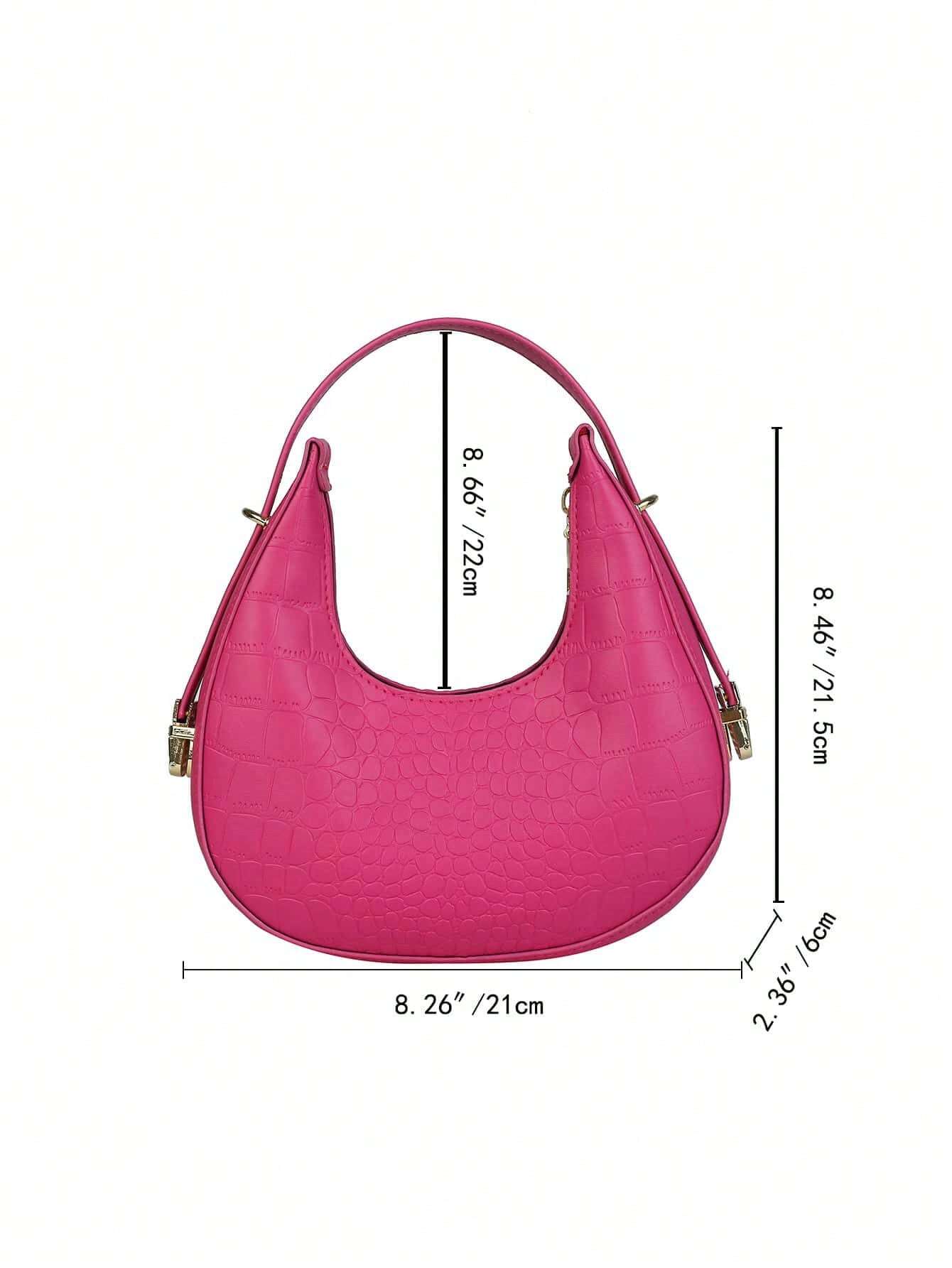 Buy SHEIN Fashionable Solid Color Crocodile Pattern Shoulder Bag in Pakistan