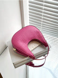 Buy SHEIN Fashionable Solid Color Crocodile Pattern Shoulder Bag in Pakistan