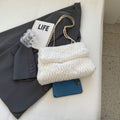 Buy SHEIN Fashionable Solid Color Furry Metal Chain Shoulder Bag in Pakistan