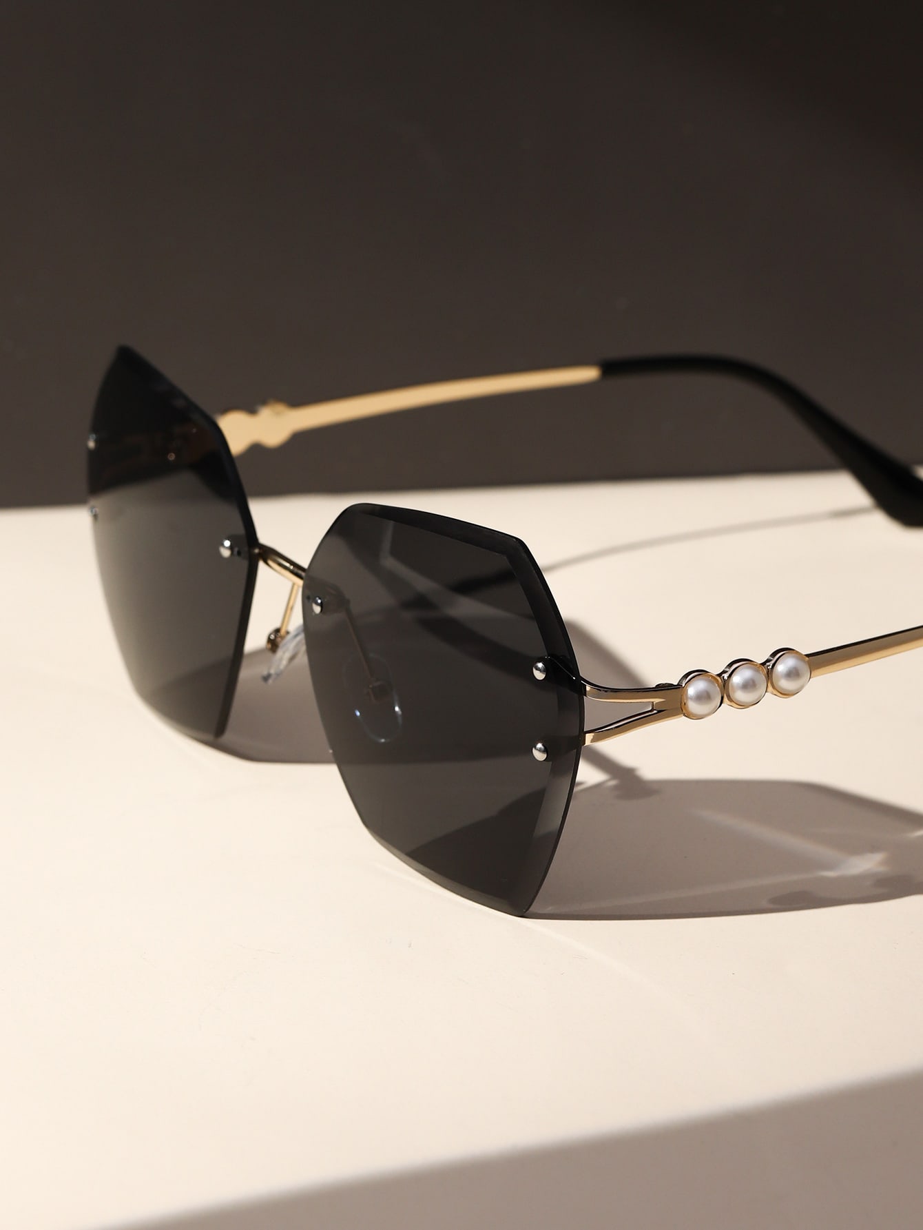 Buy SHEIN Faux Pearl Decor Rimless Fashion Glasses in Pakistan