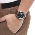 Buy Tommy Hilfiger Mens Quartz Brown Leather Strap Blue Dial 46mm Watch - 1791137 in Pakistan