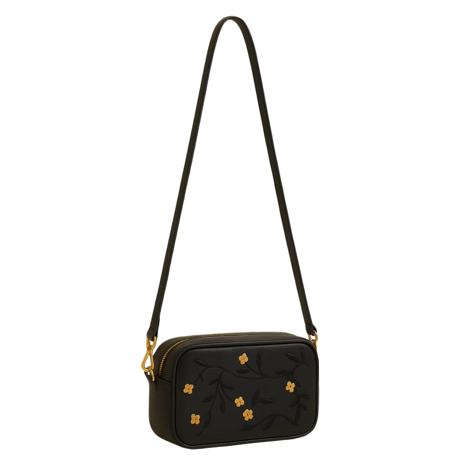 Buy Floral Chic Crossbody Bag - Black in Pakistan