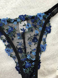 Buy SHEIN Floral Embroidery Mesh Underwire Lingerie Set in Pakistan