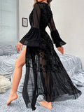Buy SHEIN Floral Mesh Belted Robe in Pakistan