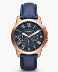 Buy Fossil Men's Quartz Chronograph Blue Leather Strap Blue Dial 44mm Watch FS4835 in Pakistan