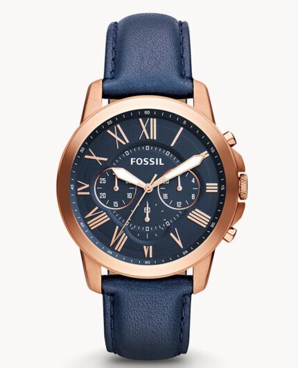 Buy Fossil Men's Quartz Chronograph Blue Leather Strap Blue Dial 44mm Watch FS4835 in Pakistan
