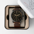 Buy Commuter Black Dial Brown Leather Strap Watch For Men in Pakistan