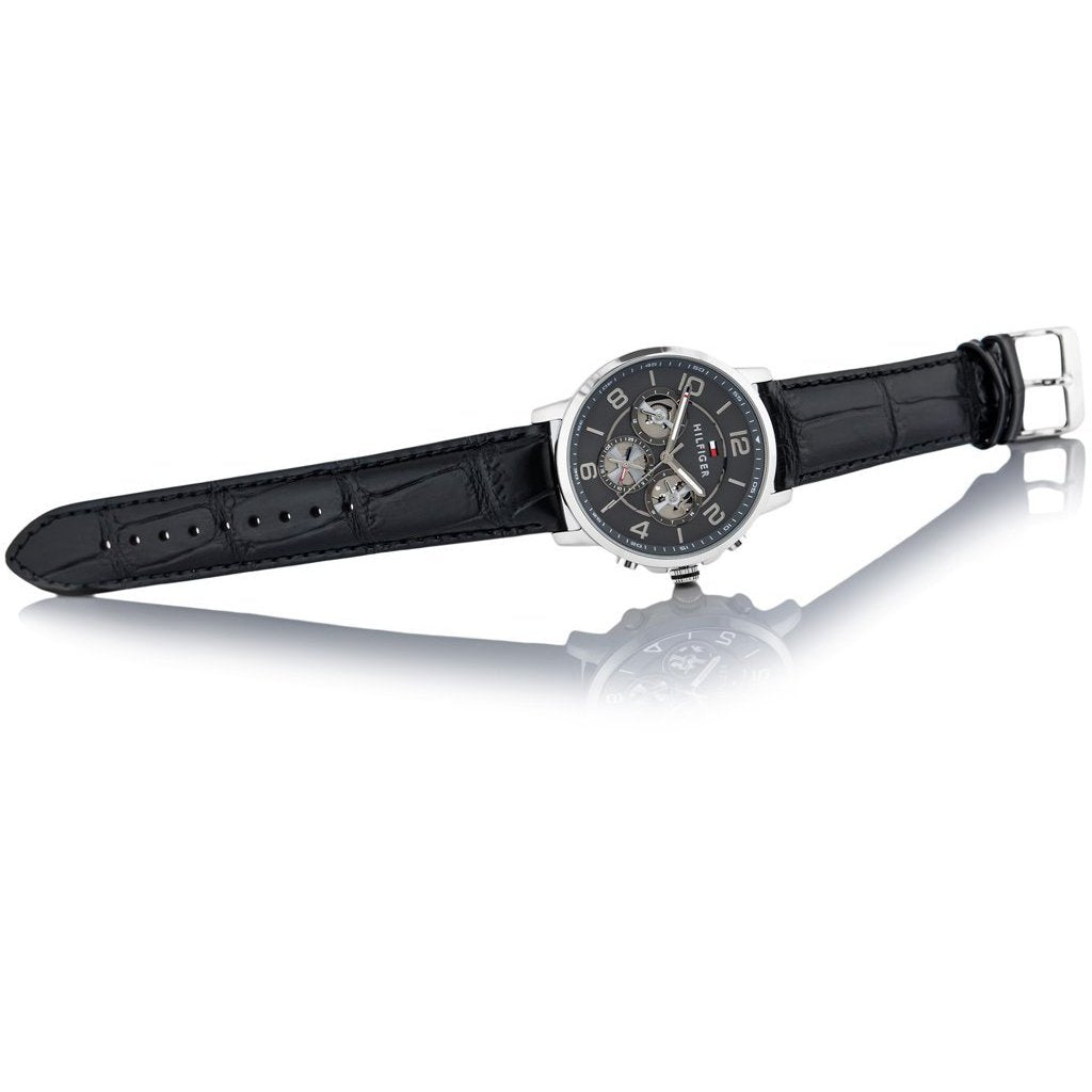 Buy Tommy Hilfiger Mens Quartz Leather Strap Multi Dial Grey Dial 44mm Watch - 1791289 in Pakistan