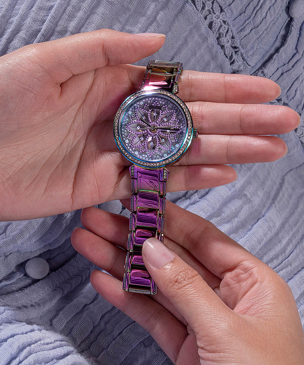 Buy Michael Kors Darci Crystal Set/steel Purple Dial Purple Stainless Steel Strap Watch for Women - Mk3782 in Pakistan