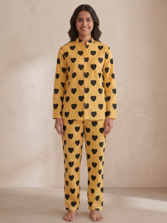 Buy Butter Cream Linen Pajama Set in Pakistan