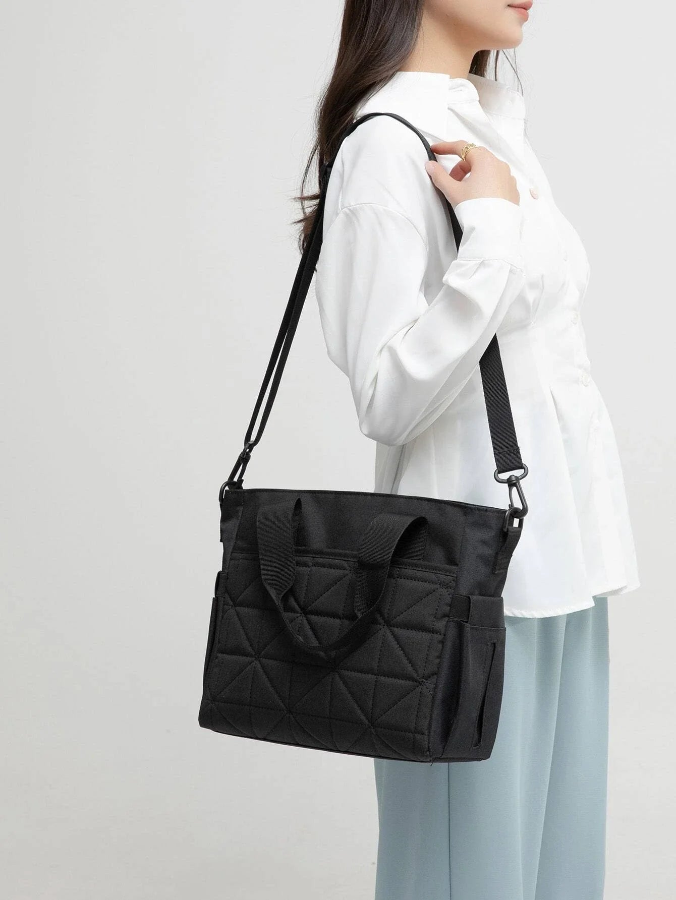 Buy SHEIN Geometric Embossed Diaper Bag in Pakistan