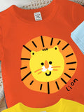 Buy SHEIN GraphicGems 4pcs Baby Boy Casual Fashion Cute Cartoon Animal Print Basic Crew Neck Short Sleeve T-Shirts in Pakistan