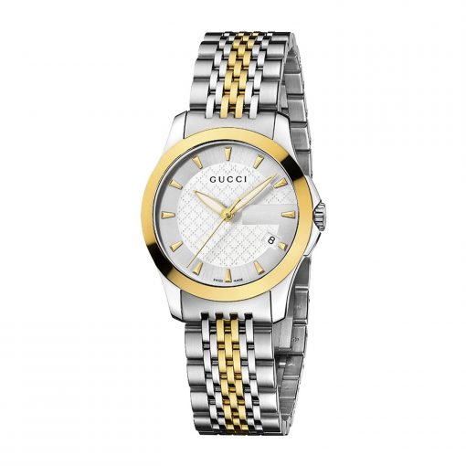 Buy Gucci G Timeless Silver Dial Two Tone Steel Strap Watch for Women - YA126511 in Pakistan