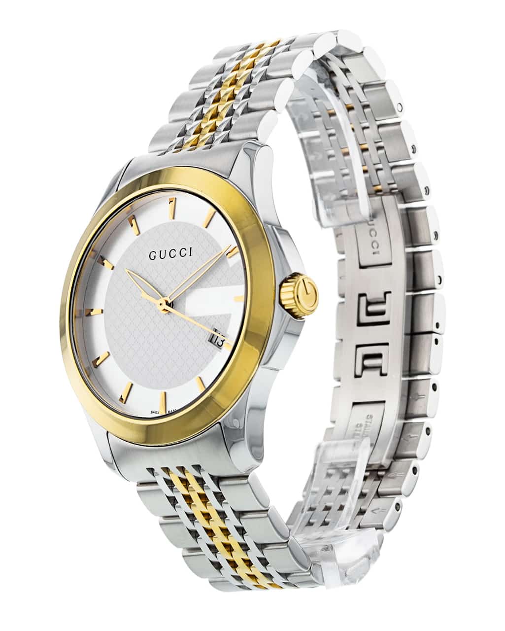 Buy Gucci G Timeless Silver Dial Two Tone Steel Strap Watch for Men - YA126409 in Pakistan