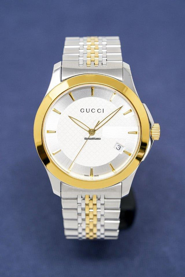 Buy Gucci G Timeless Silver Dial Two Tone Steel Strap Watch for Men - YA126409 in Pakistan