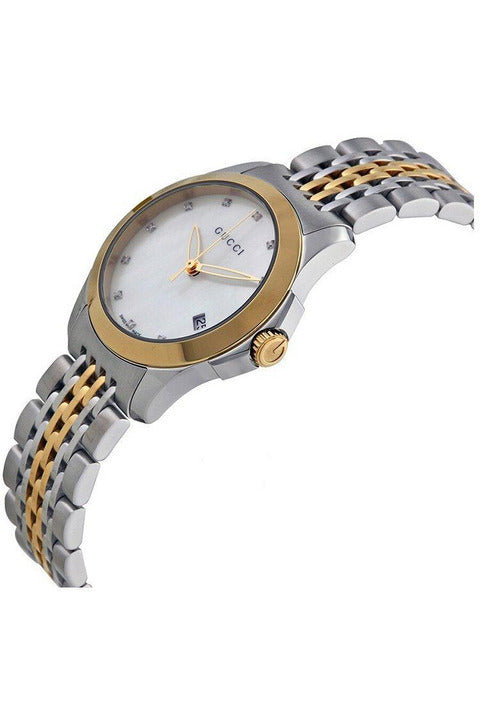 Buy Gucci G Timeless Mother of Pearl Dial Two Tone Steel Strap Watch for Women - YA126513 in Pakistan