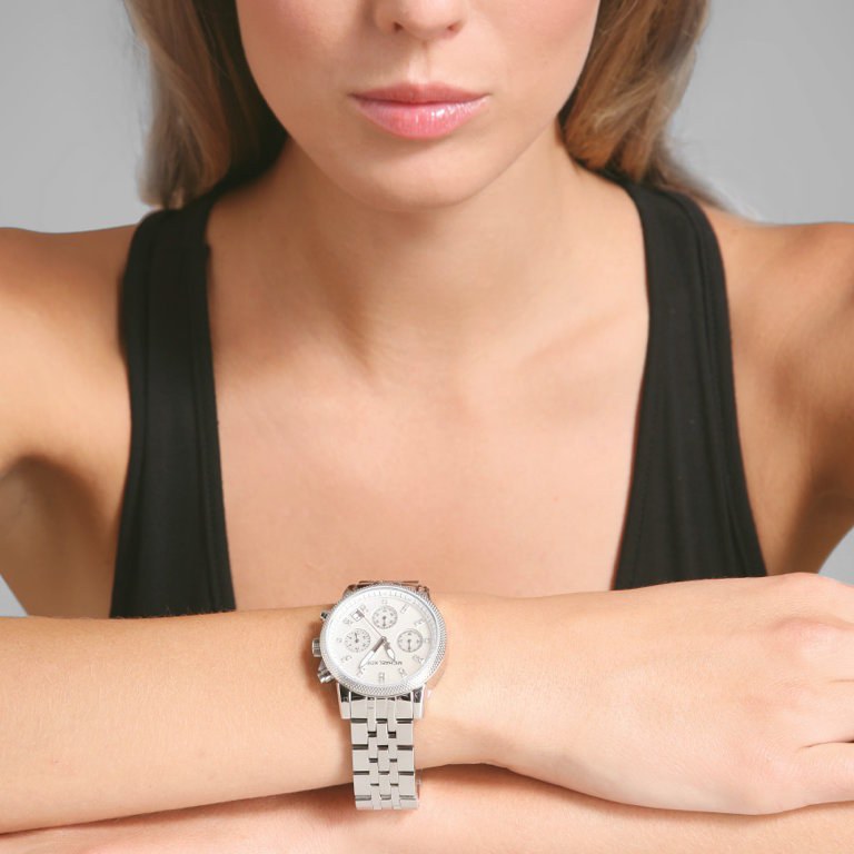 Buy Michael Kors Chronograph Mother Of Pearl Dial Silver Strap Ladies Watch - Mk5020 in Pakistan