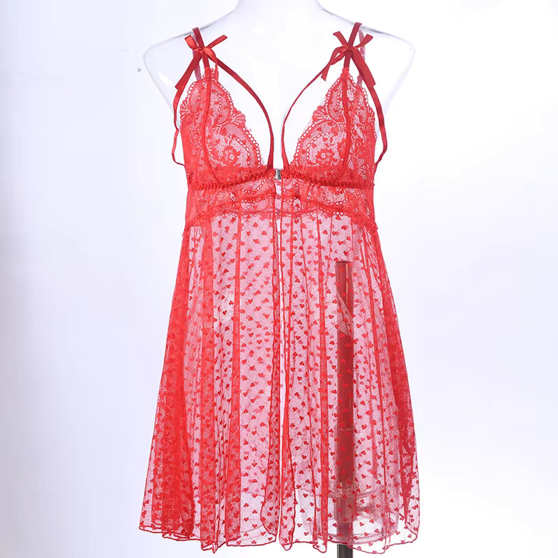 Buy Sajiero Babydoll Lingerie - Celviane Red in Pakistan