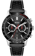 Buy Hugo Boss Allure Chronograph Black Dial Black Leather Strap Mens Watch 45mm 5atm - 1513920 in Pakistan