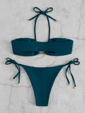 Buy SHEIN Halter Tie Side Bikini Swimsuit in Pakistan