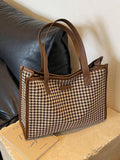 Buy SHEIN Houndstooth Pattern Large Tote Bag For Women in Pakistan