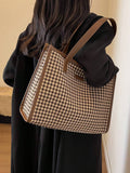 Buy SHEIN Houndstooth Pattern Large Tote Bag For Women in Pakistan