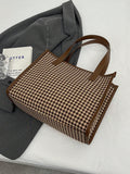 Buy SHEIN Houndstooth Pattern Large Tote Bag For Women in Pakistan