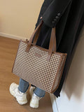 Buy SHEIN Houndstooth Pattern Large Tote Bag For Women in Pakistan