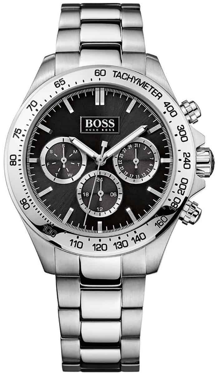 Buy Hugo Boss Mens Chronograph Quartz Stainless Steel Black Dial 46mm Watch - 1512965 in Pakistan